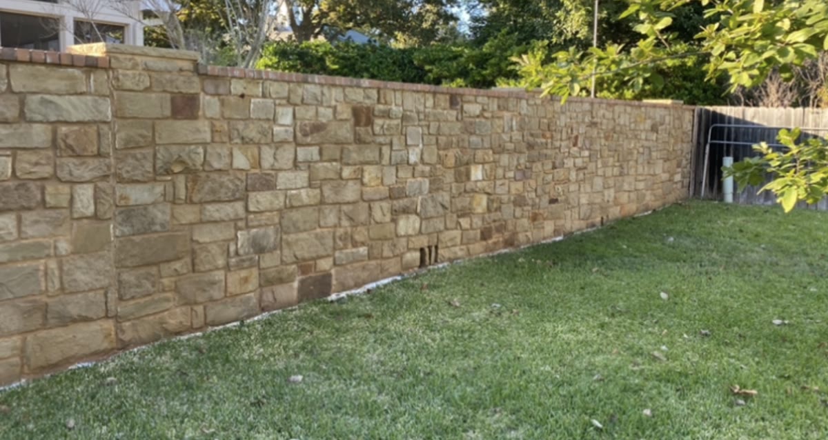 Stone wall after cleaning